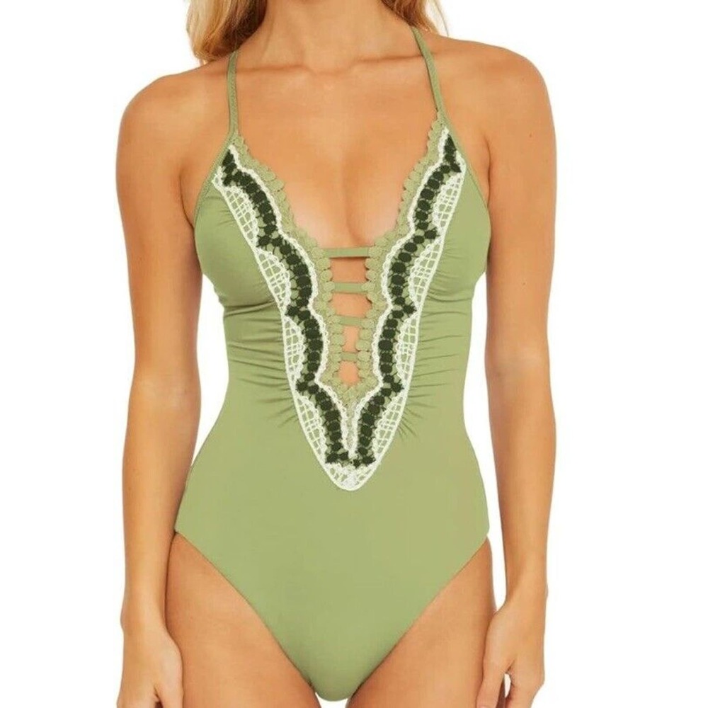 BECCA by Rebecca Virtue Delilah Clare Plunge One-Piece Size S